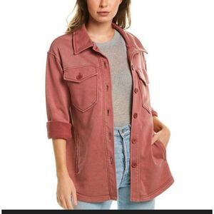 Avec les filles French Terry Mauve pink relaxed fit cotton Shacket size Xs